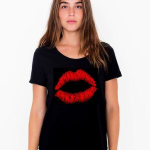Дамска органична тениска Lips are couples