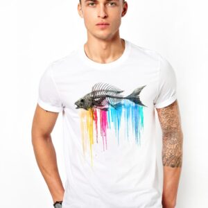 Мъжка органична тениска Watercolor fish
