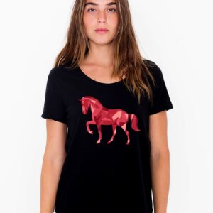 Дамска органична тениска Polygonal Horse